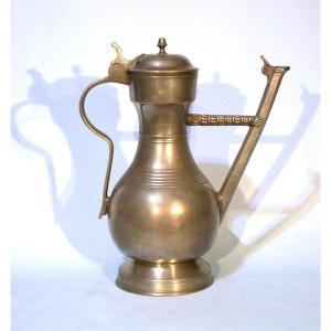 Pewter Ewer Known As "stegkanne" - Switzerland, Circa 1800