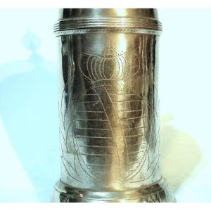 Engraved Pewter Mug - Saxony, Early 19th Century