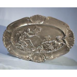 Large "artnouveau" Pewter Plate By Petizon