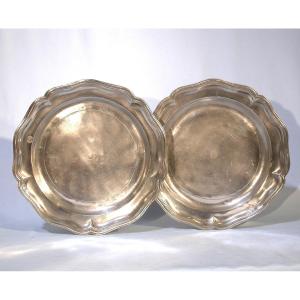 Pair Of Pewter Dishes - Tournai, Early 19th Century