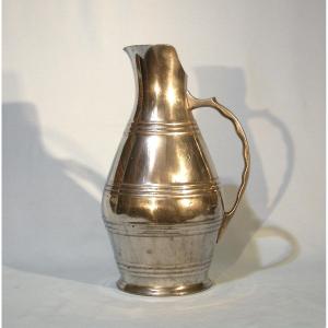 Pewter Wine Merchant Jug - Ile De France, 19th Century