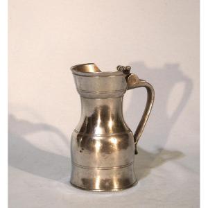 Rare Pewter Wine Pitcher - Orleans, 18th Century