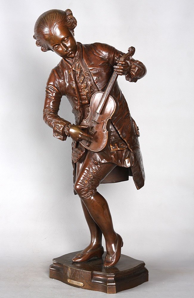 Bronze XIX, 63 Cm, Paul Dubois 1827/1905, Mozart