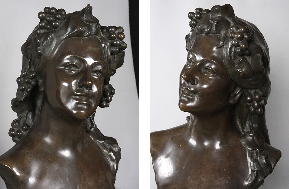 Large Bronze Around 1910, 70 Cm, Bacchante, By Arthur Puyt 1873/1955-photo-2