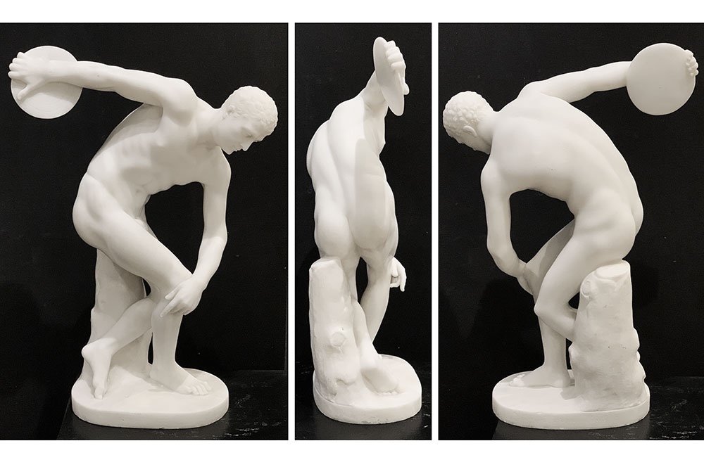 Carrara Marble, Circa 1920, 51 Cm, Joseph Frugoni 1897/1923, The Discobolus After The Antique-photo-3