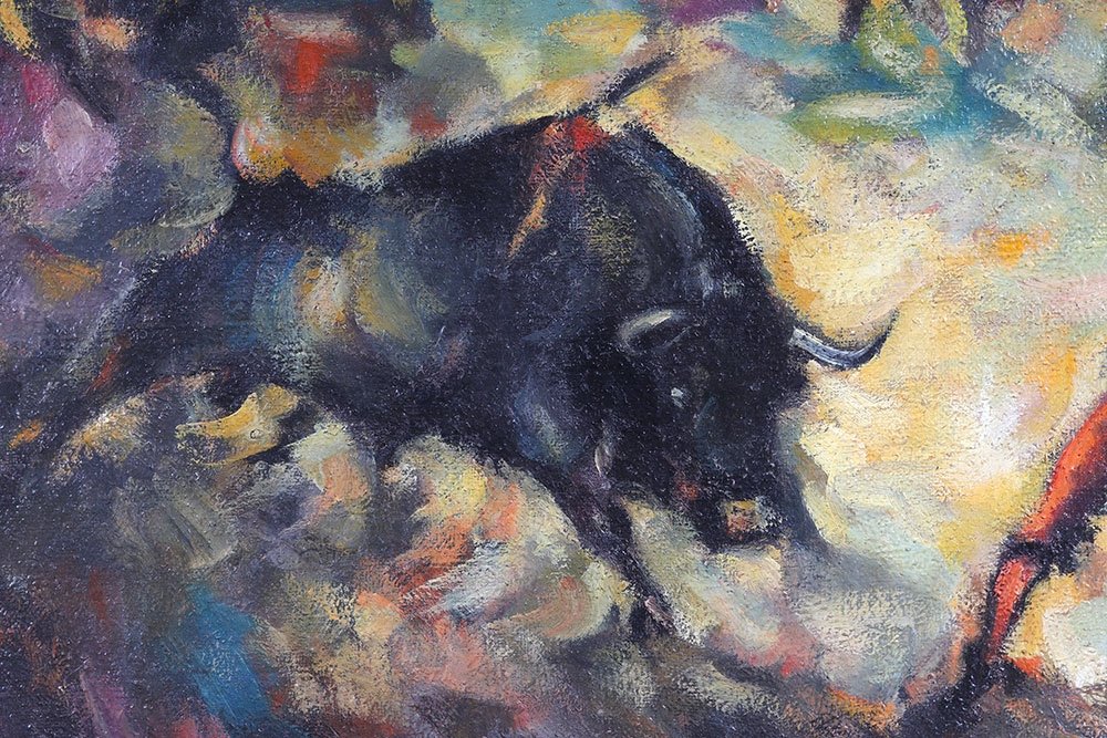Eduardo Pisano 1912 / 1986, Tauromachie, Le Matador, huile sur toile milieu XX°-photo-3