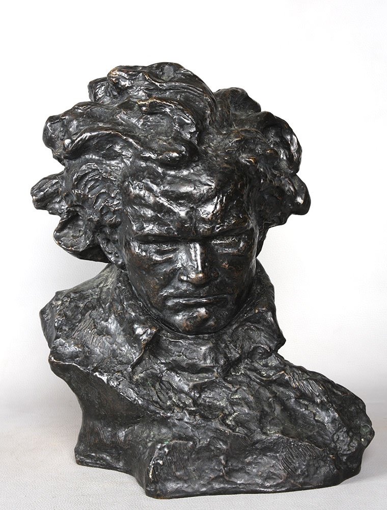 Large Bronze Early 20th Century, Beethoven After Ugo Cipriani 1887/1960