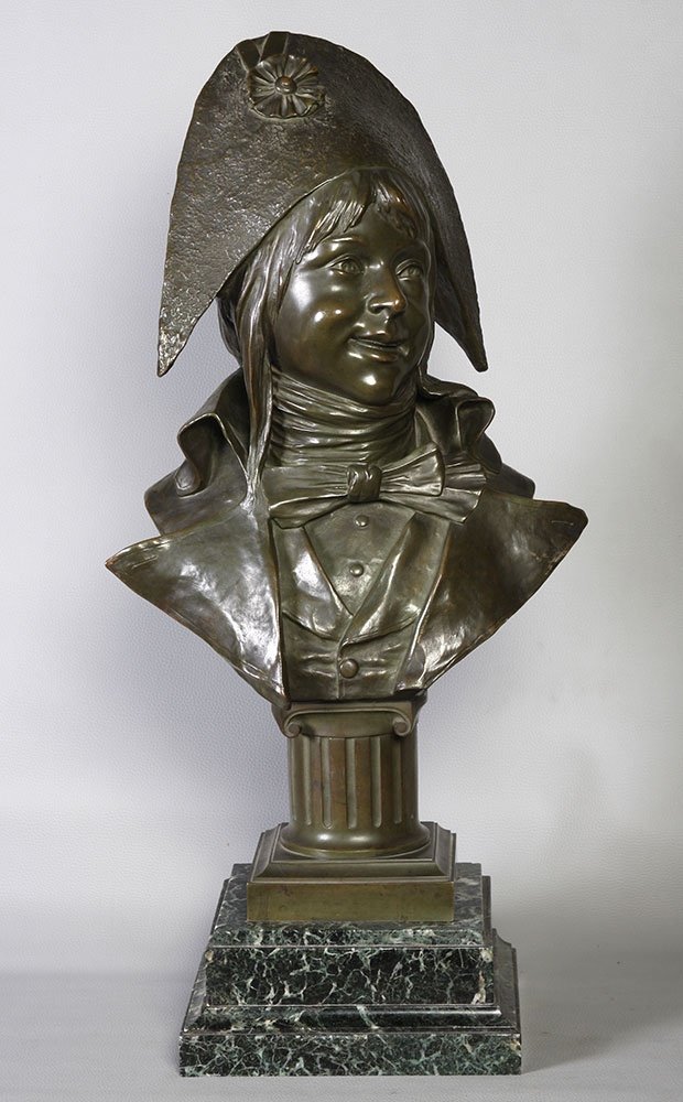 Bronze 19th Century, 69 Cm, Signed Alfred Richard 1844/1884, Revolutionary Child