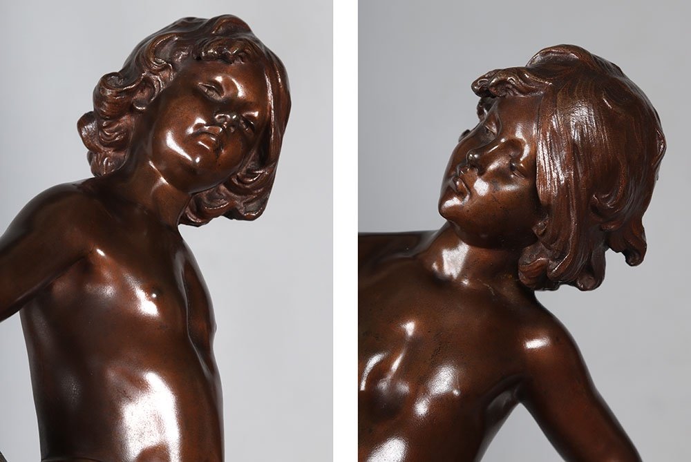 Bronze XIX ème, 56 cm, Moreau Louis Auguste 1834/1917, Le critique d’art-photo-2