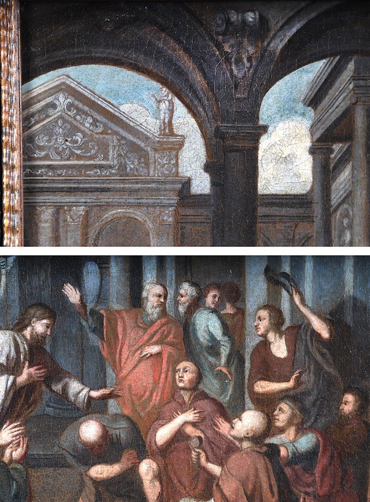 Italian School Of The 17th Century, Jesus Blessing His Faithful In The Temple -photo-1