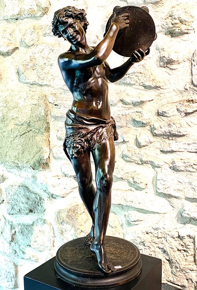 Grand Bronze XIX ème, 72 cm, Jean Jules Samson 1823/1902, Le danseur Romain