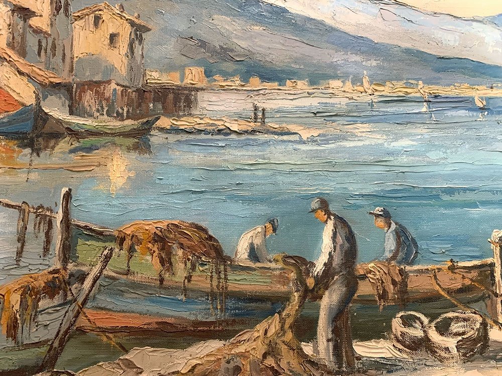 Martigues, Signed Joseph Guenard, Circa 1950/60, Provençal Landscape, Mediterranean.-photo-2