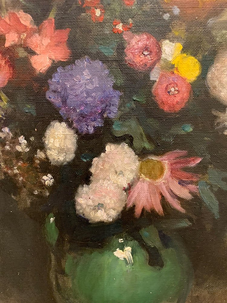 Bouquet de fleurs, daté de 1940, Ecole Anglaise-photo-2