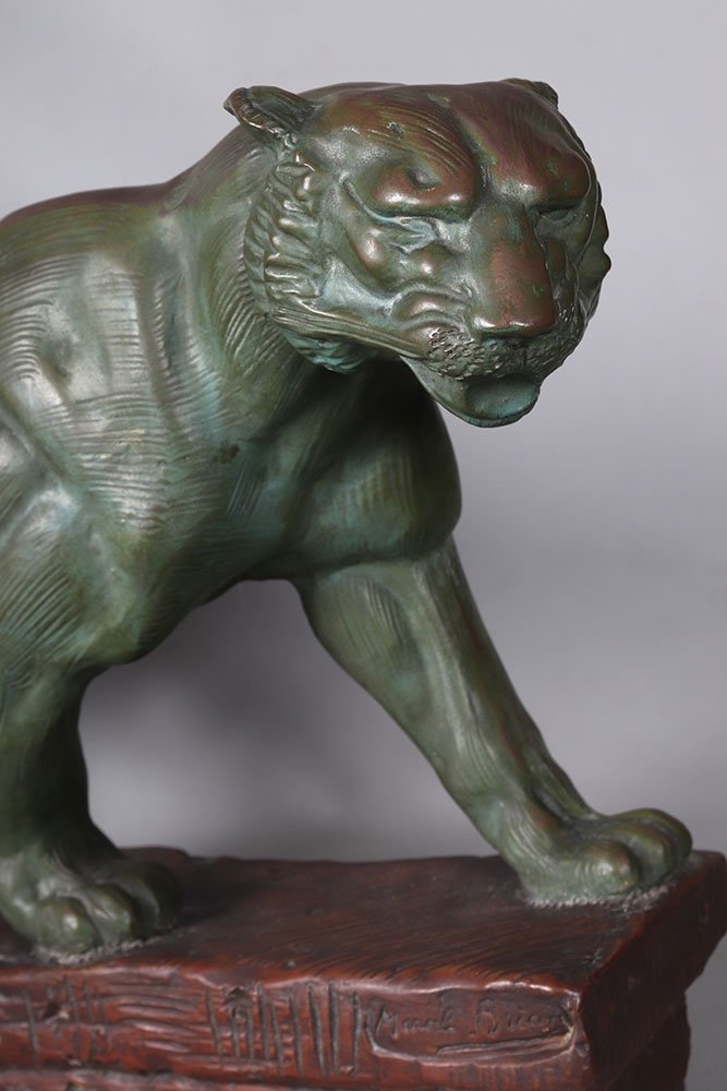 Terre Cuite, 75 cm, Marcel Bouraine 1886/1948, Tigre, Art Déco, Tigre-photo-4