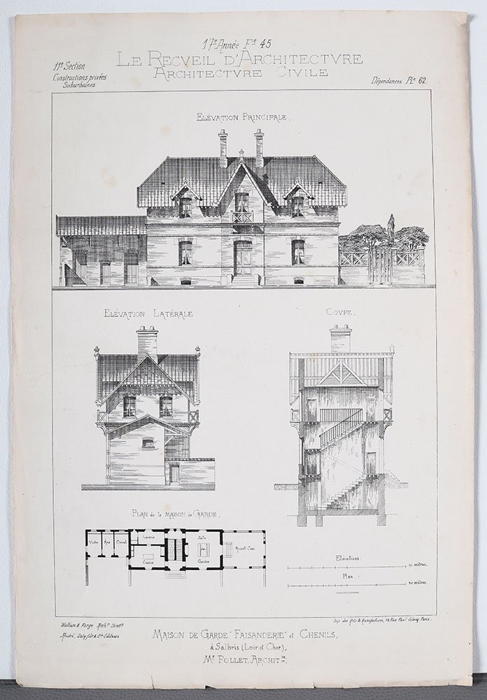 Architecture, Lot de 3 gravures, 31x46 cm, début XX ème-photo-3