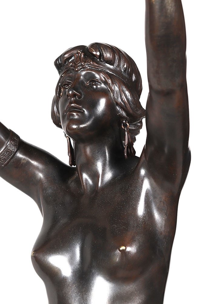 19th Century Bronze, 88 Cm, Paul Eugène Breton 1868/1932, Salambo -photo-3