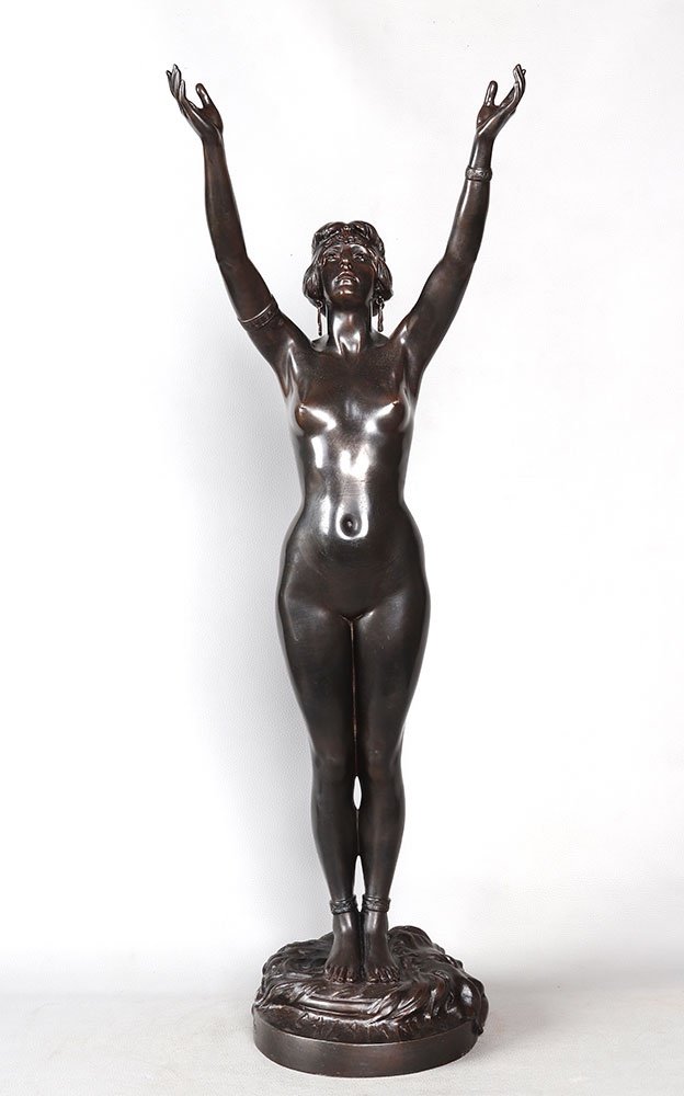 19th Century Bronze, 88 Cm, Paul Eugène Breton 1868/1932, Salambo 