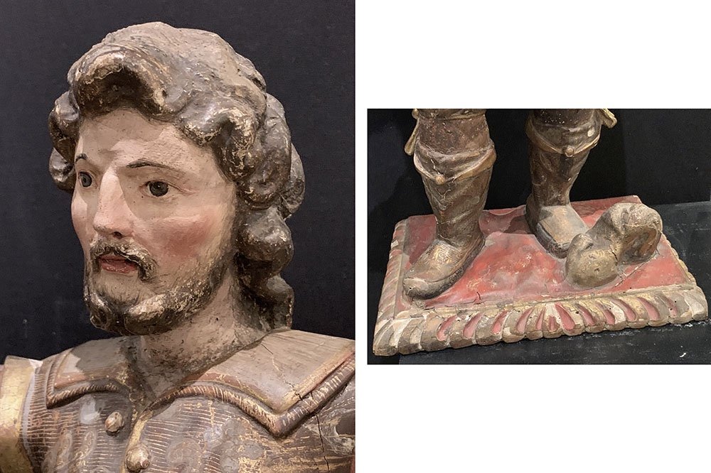 Saint Isidore, 17th Century, 60 Cm, Spanish School, Polychrome Wood And Gold Leaf-photo-1