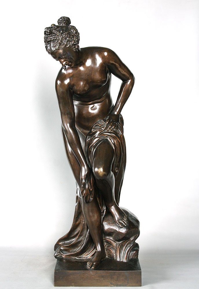 Large 19th Century Bronze, 86 Cm, Christophe Gabriel Allegrain 1710/1795, Venus Bathing -photo-2