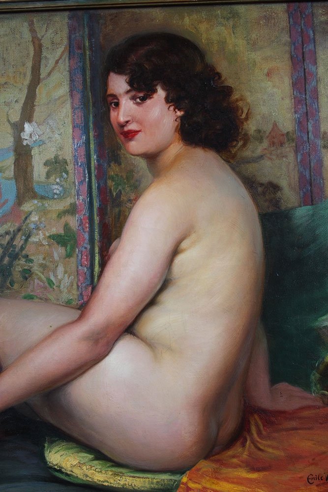 Nude From 1944, By Emile Van Damme, 112 Cm, French School-photo-3