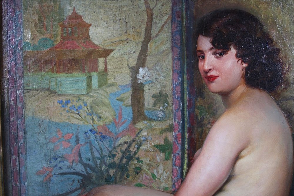 Nude From 1944, By Emile Van Damme, 112 Cm, French School-photo-4