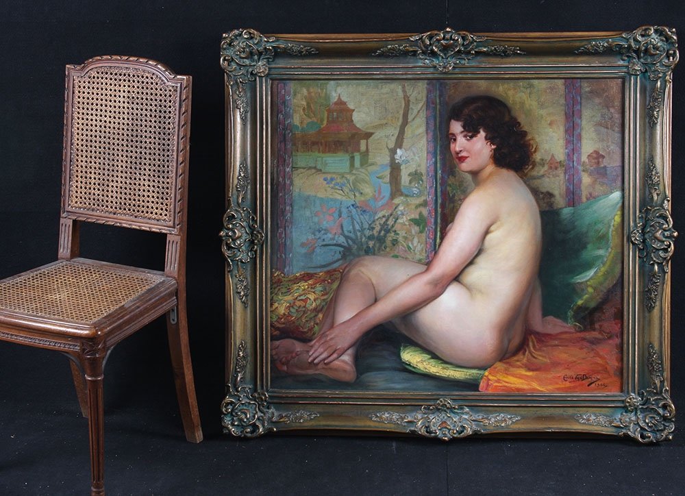 Nude From 1944, By Emile Van Damme, 112 Cm, French School