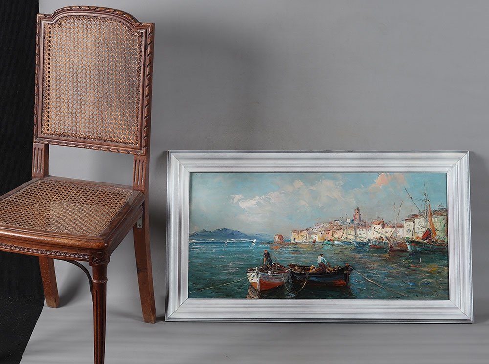 St Tropez, 92 Cm, Signed : Alain Demarte, Circa 1960/70, French School-photo-2