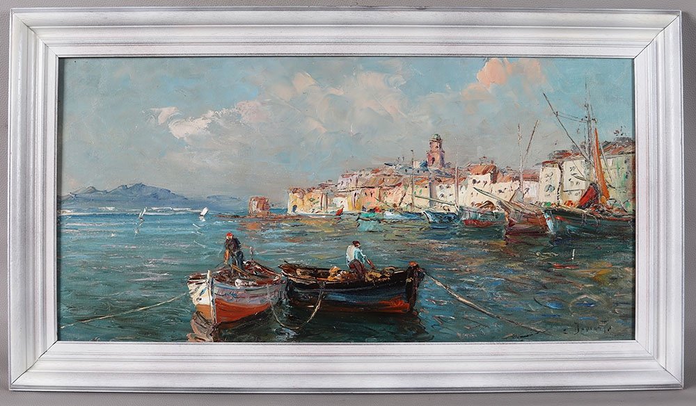 St Tropez, 92 Cm, Signed : Alain Demarte, Circa 1960/70, French School