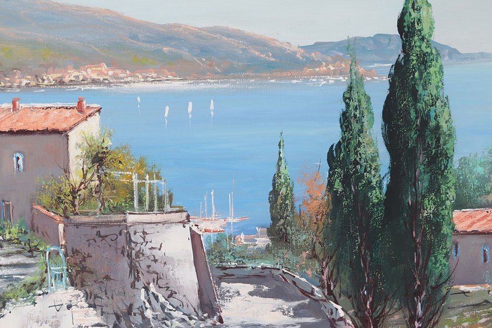 Provence, signé Léon Louis Perrot 1892/1971, Paysage De Cassis-photo-2