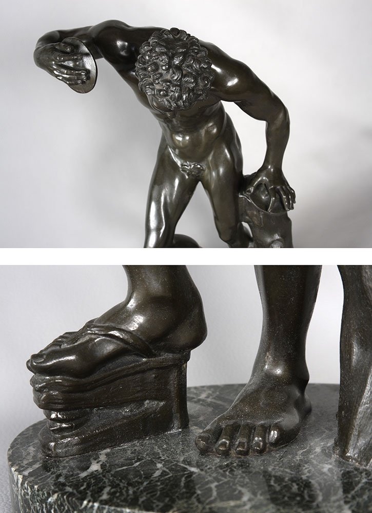 19th Century Bronze, 57 Cm, Faun With Cymbals, Antique Bronze, French School-photo-4