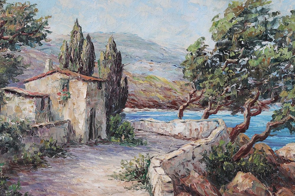 The Côte d'Azur, 94 Cm, Signed: Pierre Lemoine, Circa 1950/60, l'Esterel, South France, Marine-photo-4