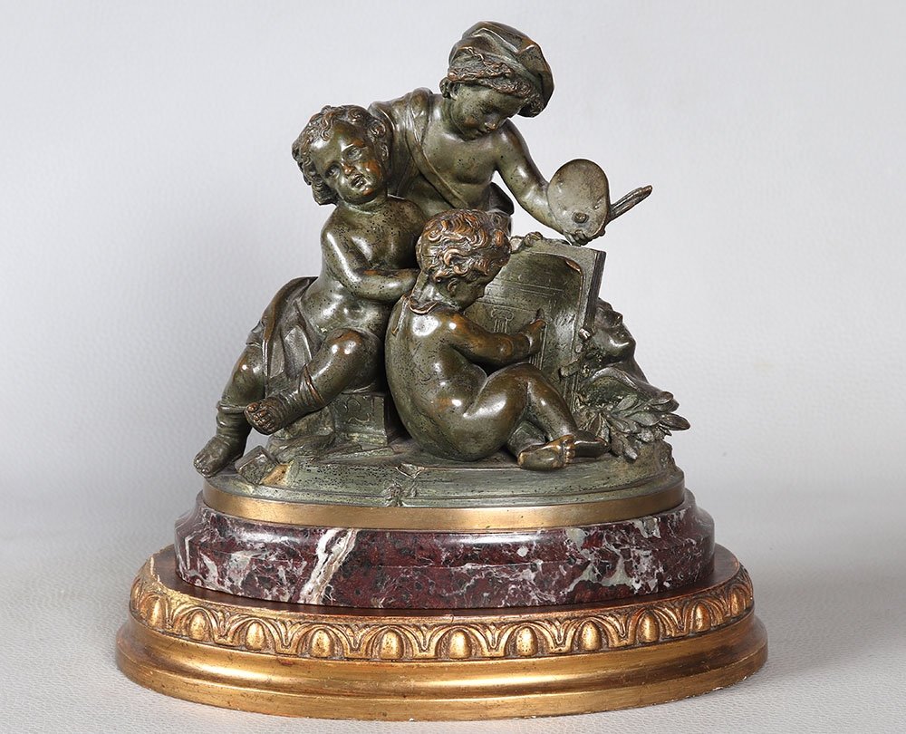 19th Century Bronzes, Signed Elias Robert 1821/1874, Allegory Of The Arts