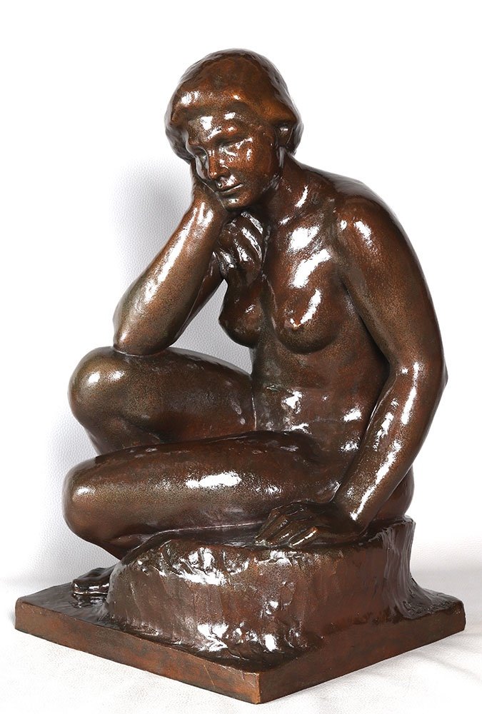 Bronze, 60 cm, signé Joan Seguranyes I Redorta né en 1932, nue, Ecole Espagnole -photo-3