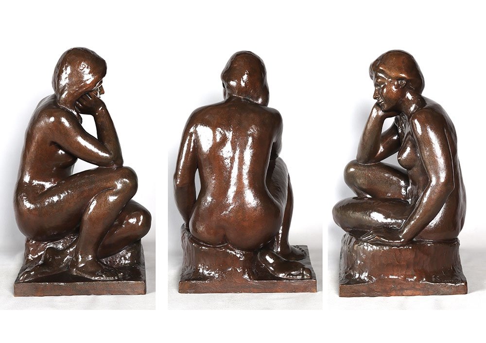 Bronze, 60 cm, signé Joan Seguranyes I Redorta né en 1932, nue, Ecole Espagnole -photo-4