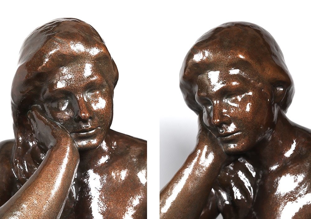 Bronze, 60 cm, signé Joan Seguranyes I Redorta né en 1932, nue, Ecole Espagnole -photo-1