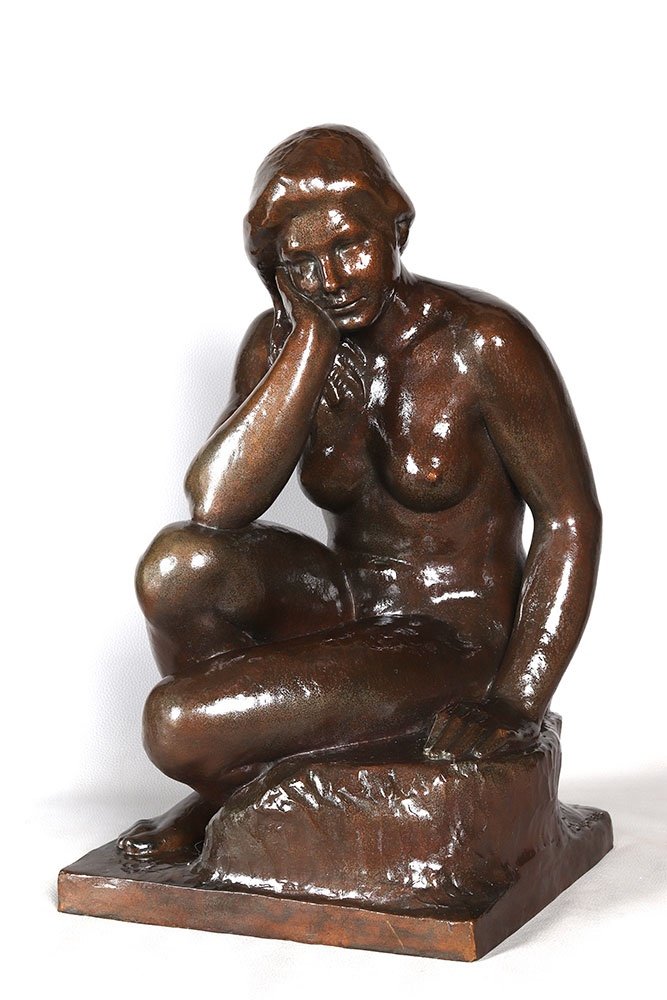 Bronze, 60 cm, signé Joan Seguranyes I Redorta né en 1932, nue, Ecole Espagnole 