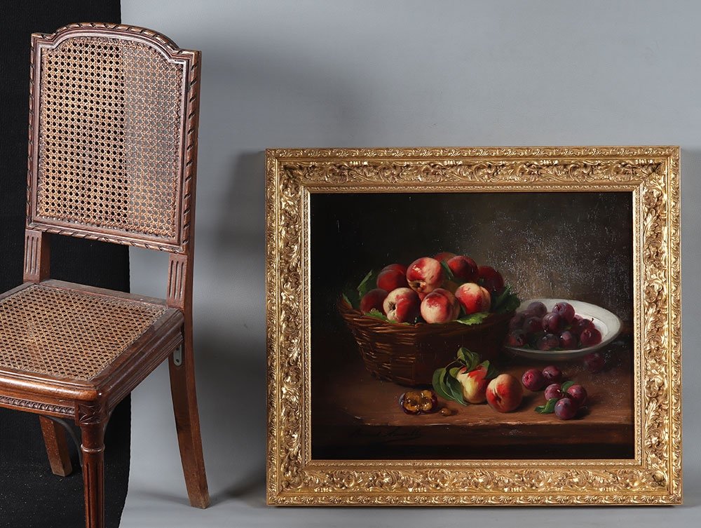 Brunel de Neuville, 81 cm, Nature Morte aux Fruits, Ecole Française-photo-2