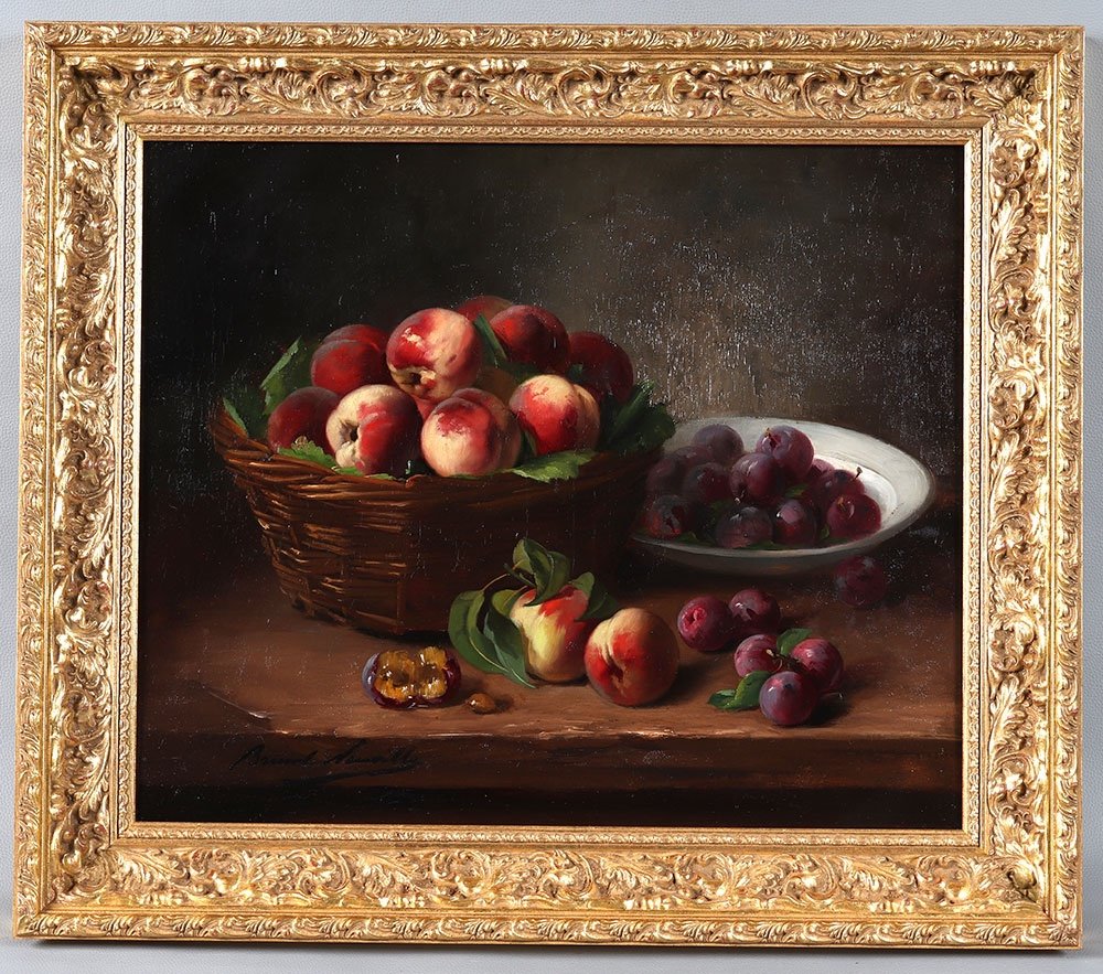 Brunel de Neuville, 81 cm, Nature Morte aux Fruits, Ecole Française