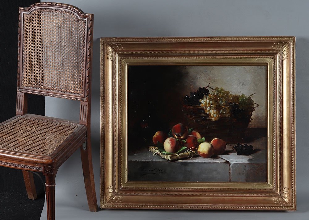 Brunel De Neuville, 88 Cm, Still Life With Fruit, French School-photo-2