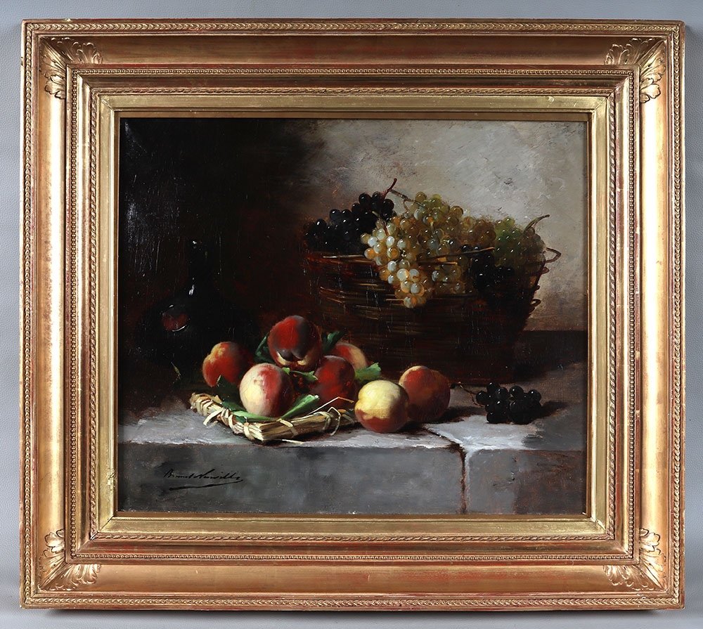 Brunel De Neuville, 88 Cm, Still Life With Fruit, French School