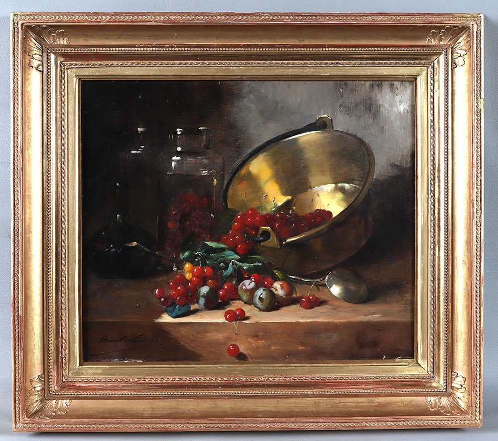 Brunel De Neuville, 88 cm, Nature Morte aux Fruits, Ecole Française