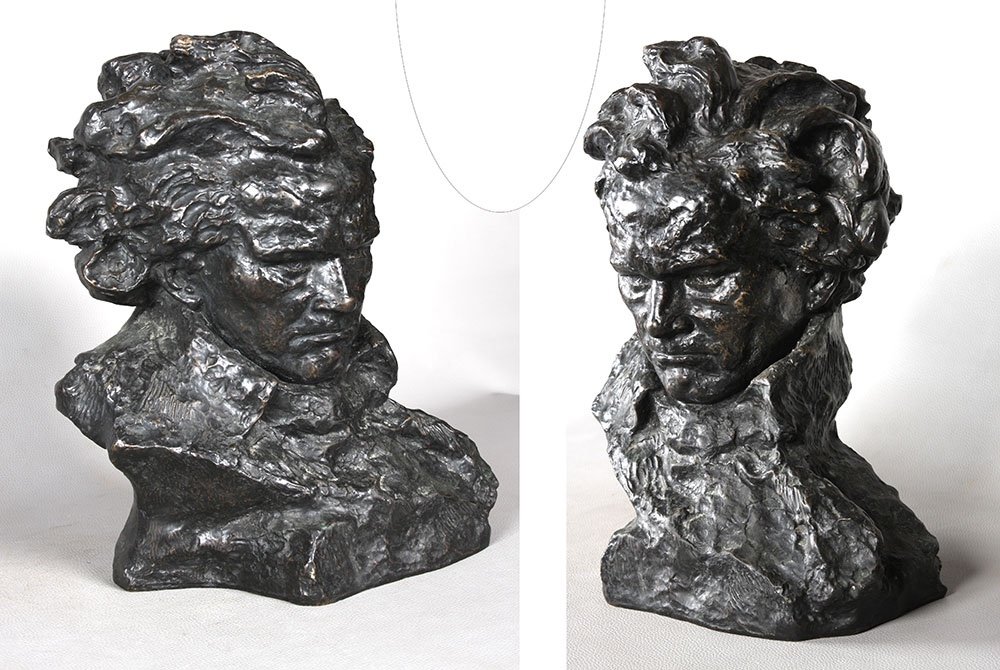 Grand Bronze début XX ème, Beethoven d’après Ugo Cipriani 1887/1960-photo-3