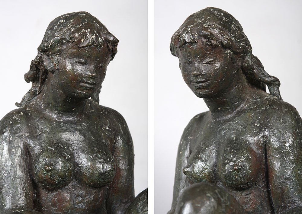 Bronze Octavio Vicent 1913/1999, La baigneuse, Bronze à la cire perdue.-photo-2