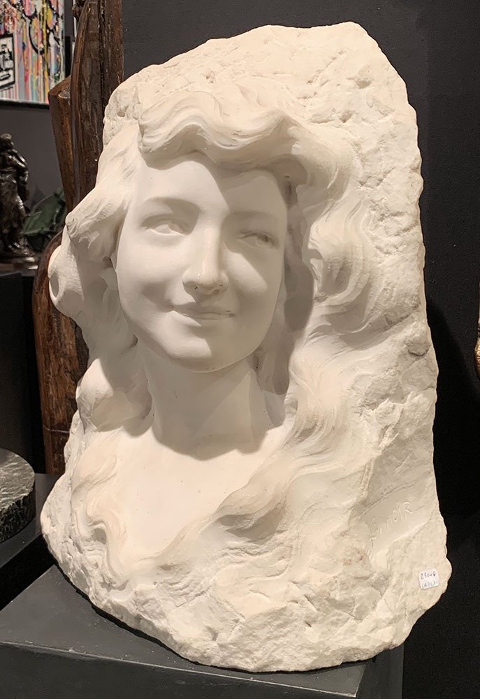 Carrara Marble Circa 1900, By Etienne Lenhoir Active Circa 1880/1910, Young Woman 