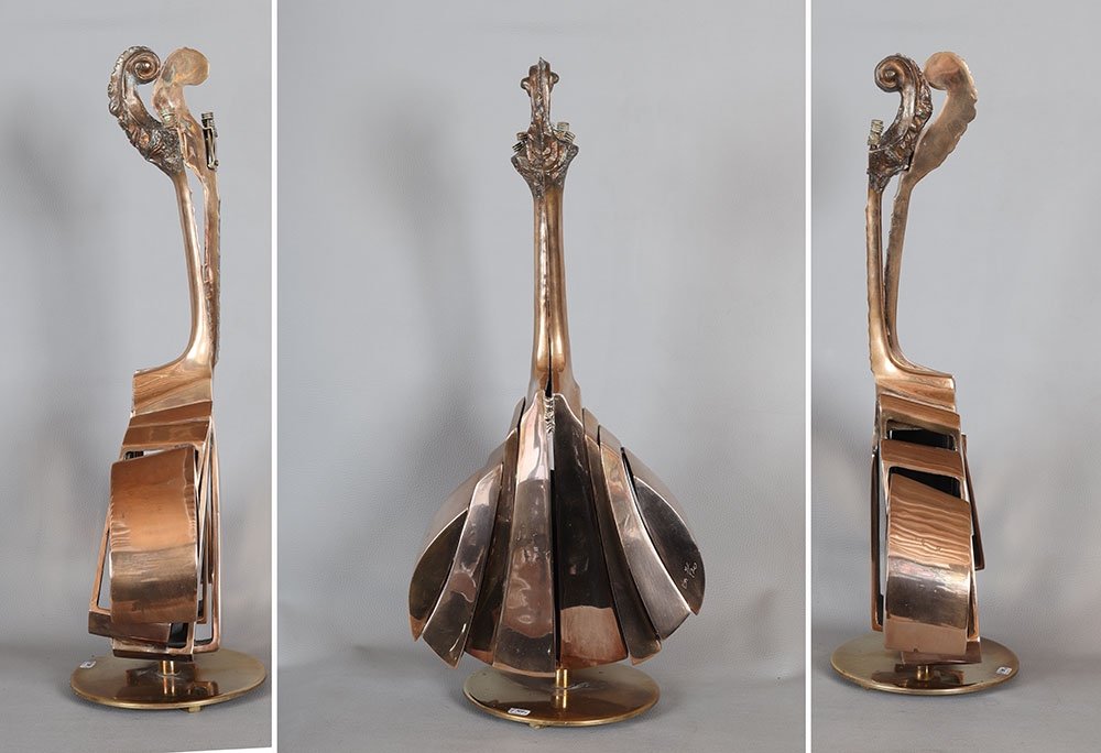 ARMAN 1928/2005, Bronze doré, mandoline découpée-photo-3