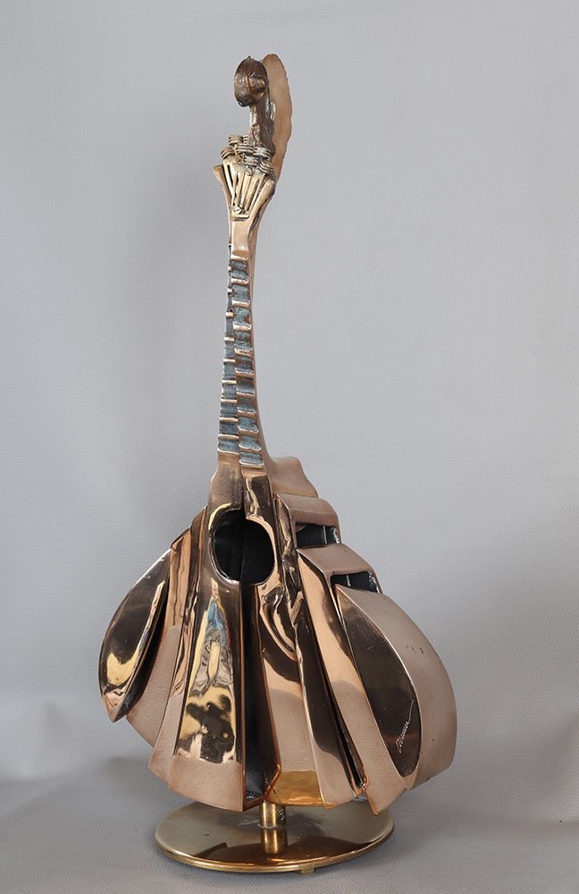 ARMAN 1928/2005, Bronze doré, mandoline découpée