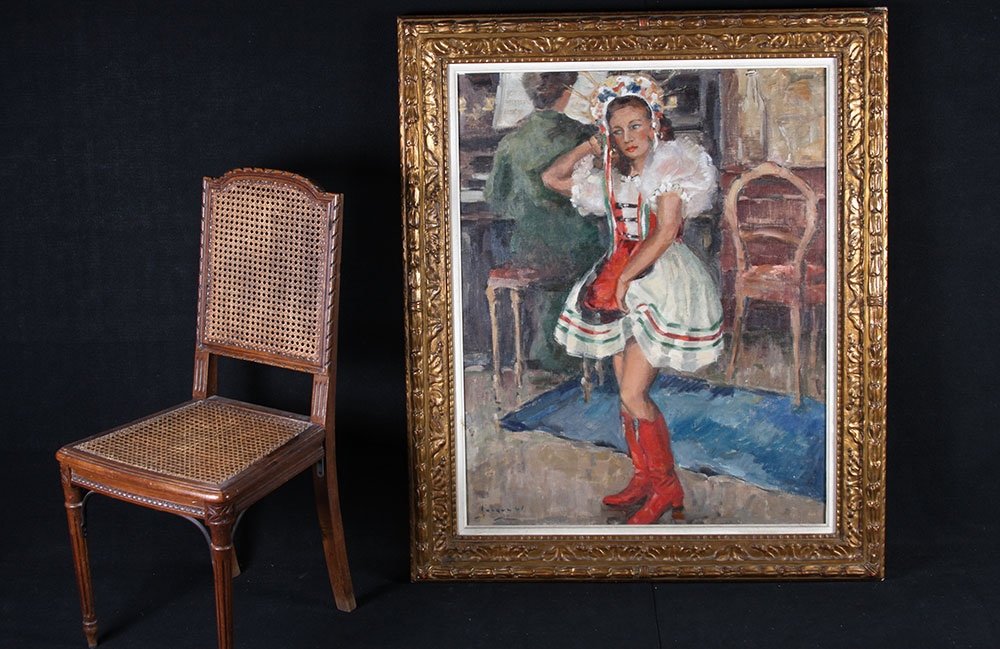 Hungarian Dancer, Dated 1941, 125 Cm, Signed Willy Jocque 1900/1960