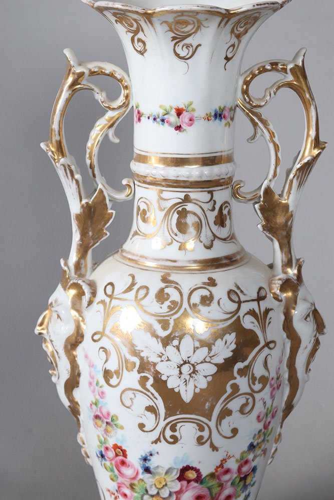 Grand vase porcelaine d'Epoque Empire, 43 cm-photo-2