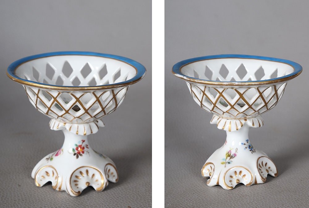 Coupe corbeille porcelaine ancienne-photo-2