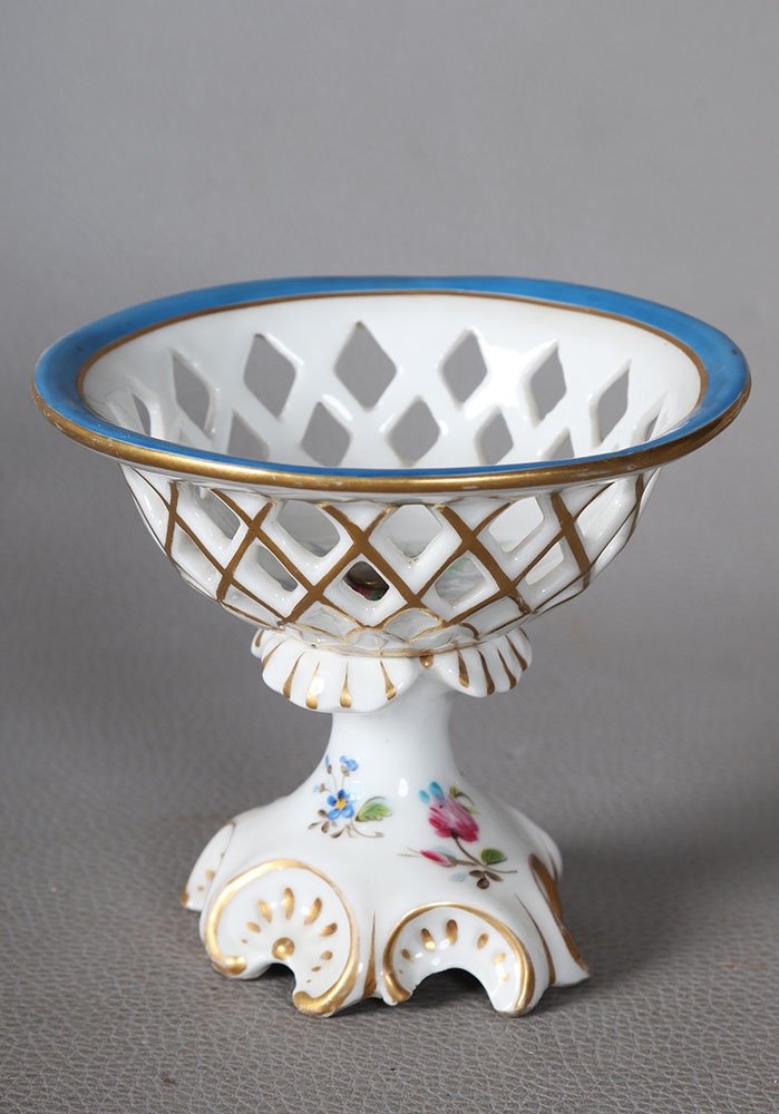 Antique Porcelain Basket Cup